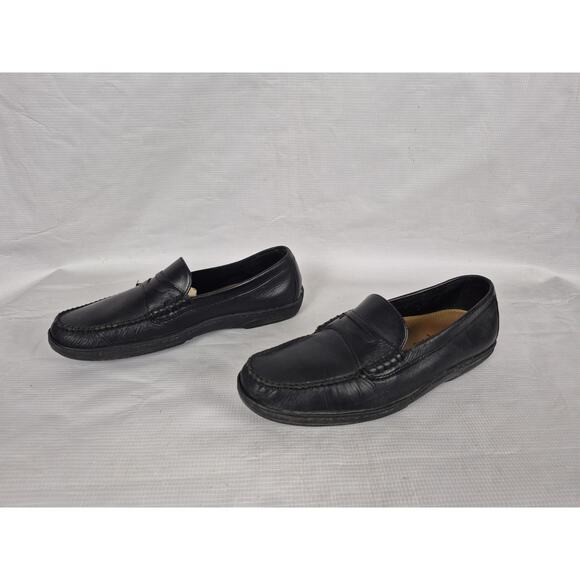 COLE HAAN Mens Size 8 M Riverside Penny Loafer Black Leather Driving Shoes Soft main image 5